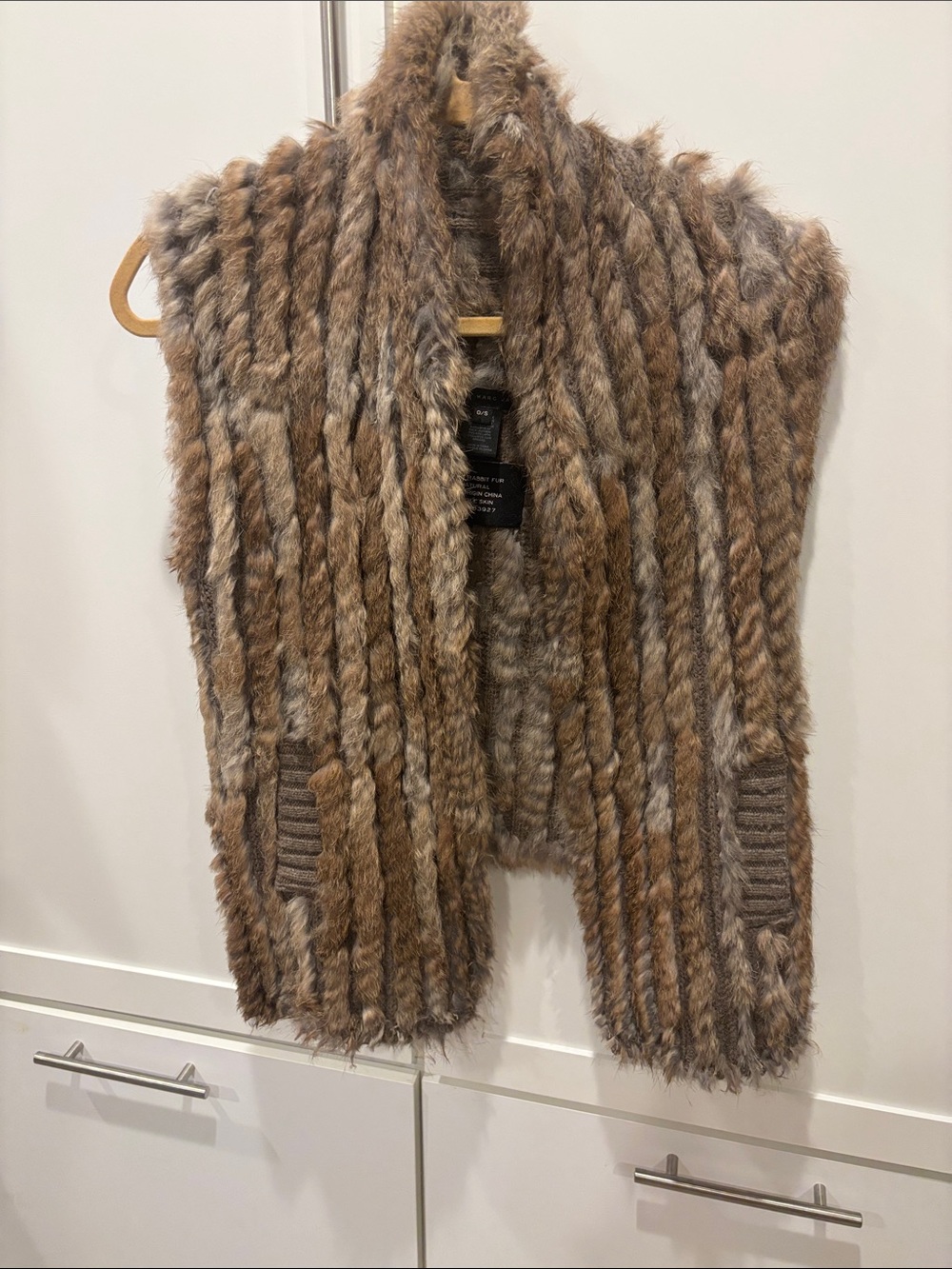 Marc by Marc Jacobs Natural Brown Rabbit Fur Vest
